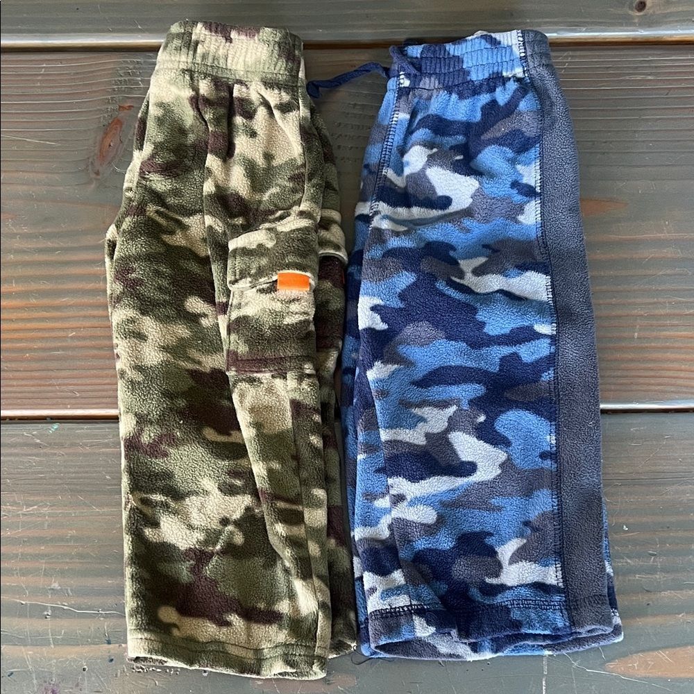 jumping beans Camo Fleece Joggers in Olive Green & Blue
